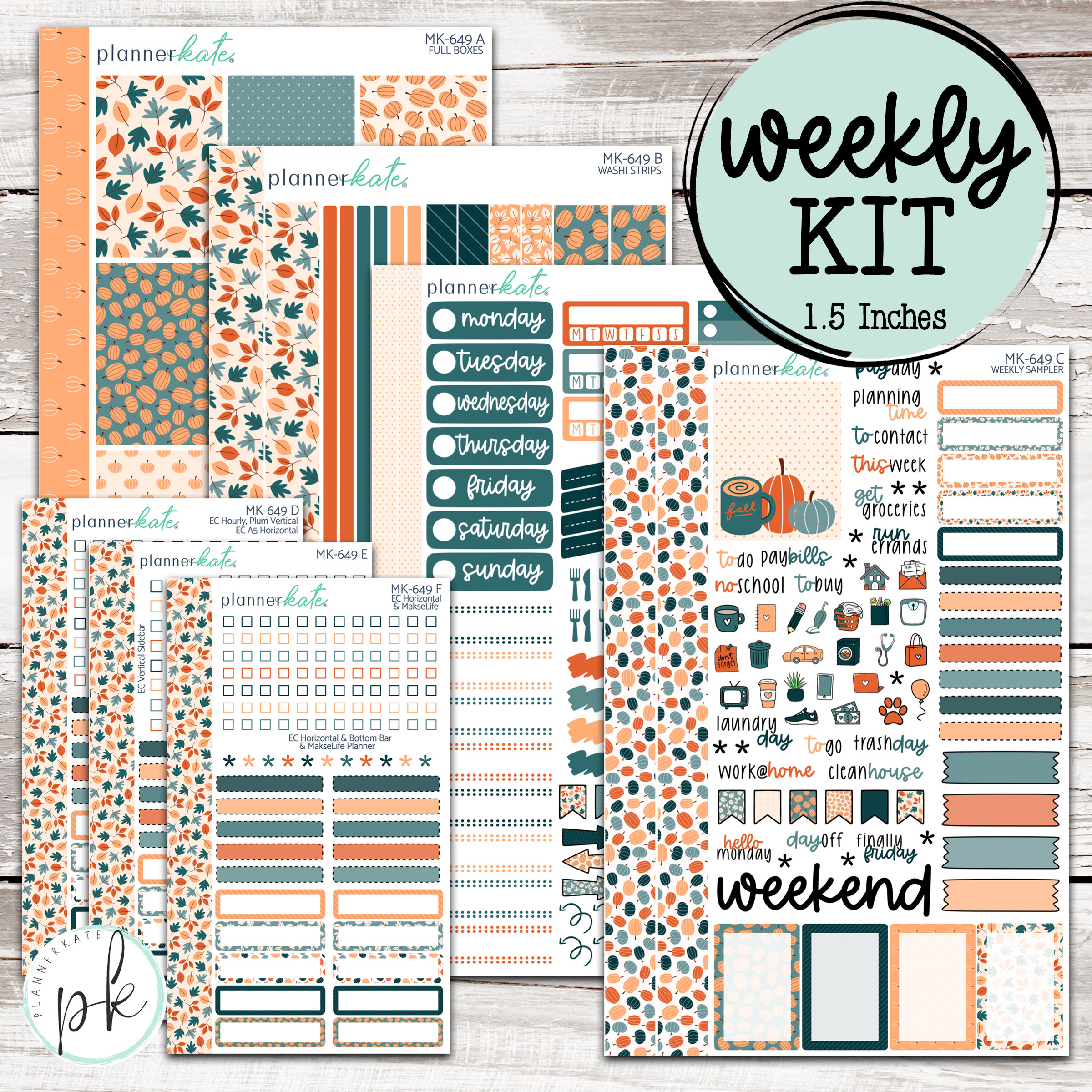 25% Off! MK-649 WEEKLY || "To The Patch" - Weekly Kit Planner Stickers