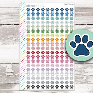 DOODLE-140 || Paw Print / Pet Doodle Stickers