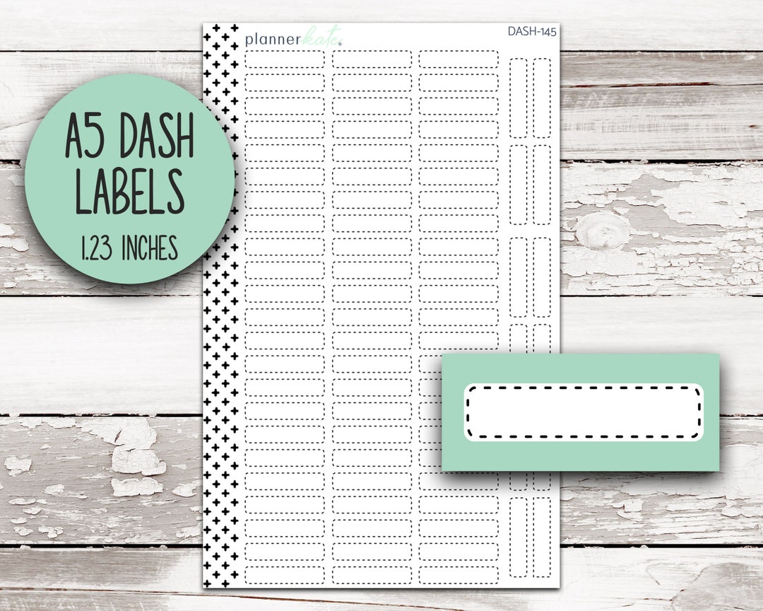 DASH145 A5 Monthly Dash Labels Etsy
