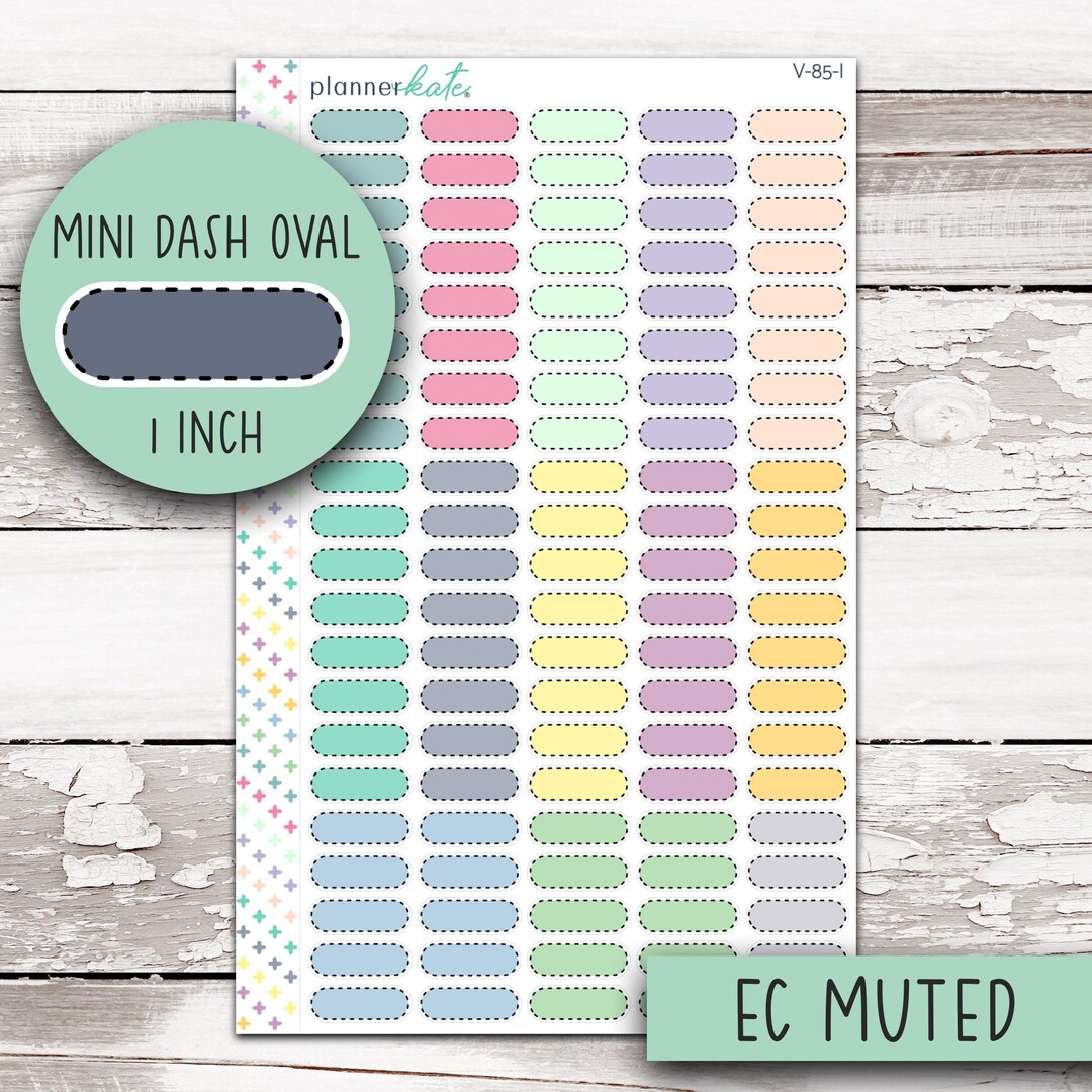 V-85-I || Mini Dash Oval Labels - EC Monthly Muted (1 Inch) - Etsy