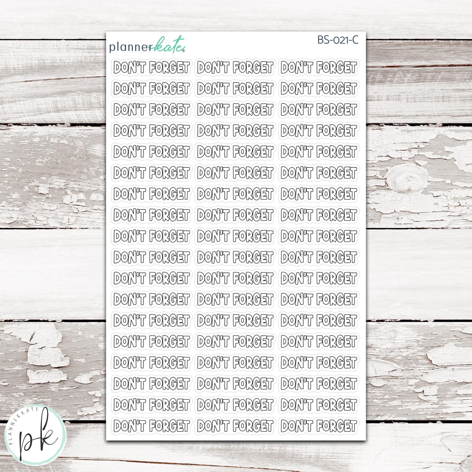 BS-021 || DON'T FORGET Bold Script Stickers - Etsy