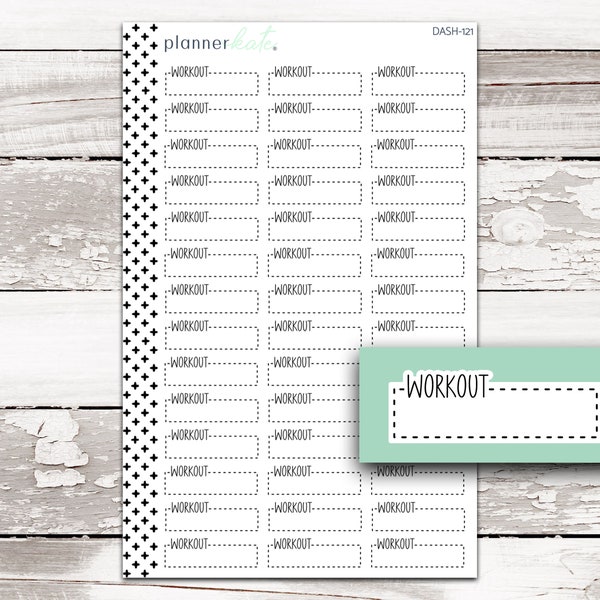 DASH-121 || WORKOUT Dash Quarter Box Planner Stickers