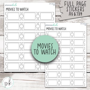 STK-187 || Movies To Watch Dashboard Sticker