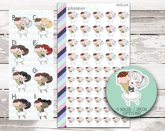 PKDG-57 || Ice Cream PK Doodles Planner Stickers (9 Variations)