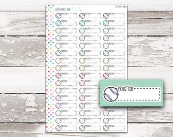 DASH-146 || Baseball Practice Dash Doodle Planner Stickers