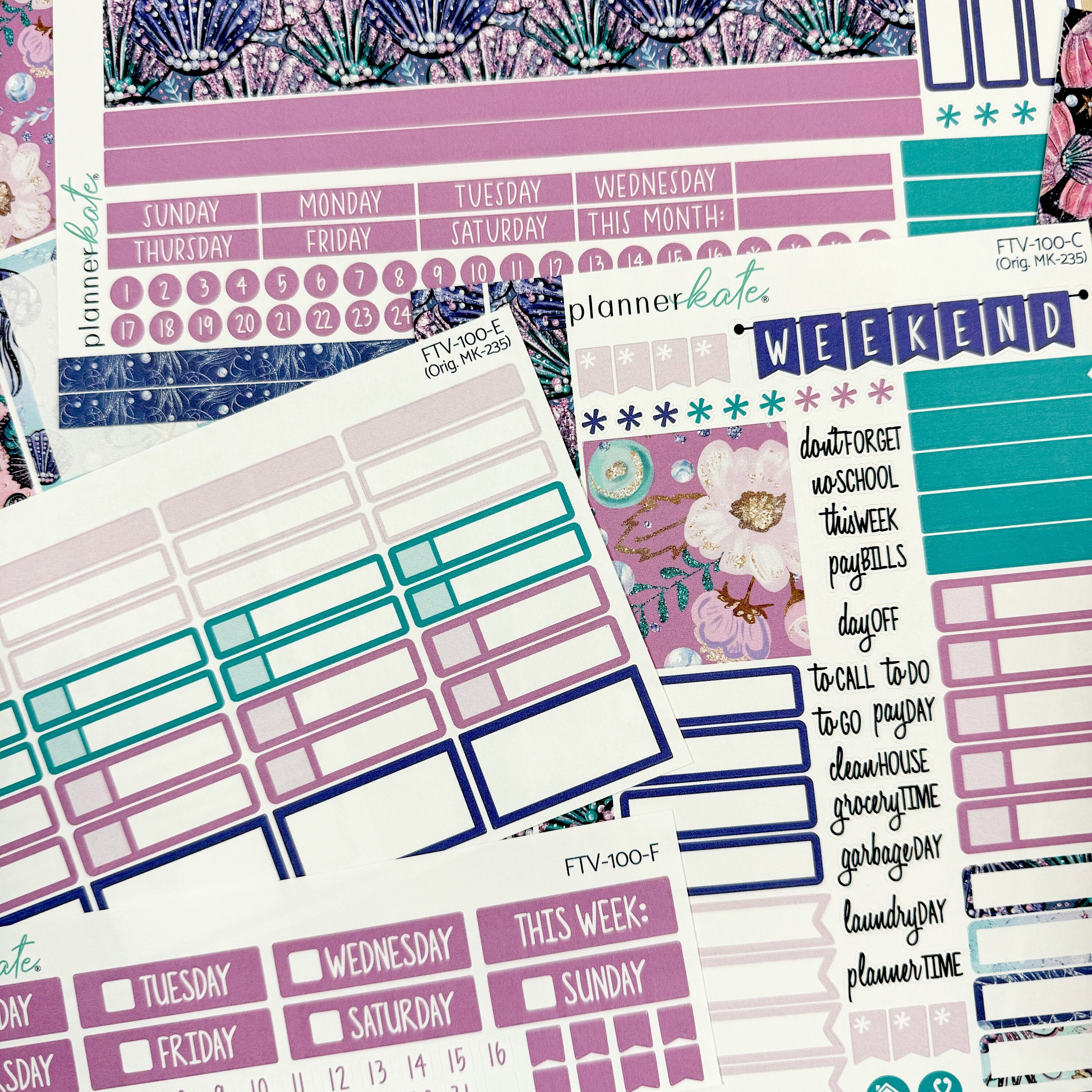 FTV-100 || MERMAID - Weekly Kit Planner Stickers - Vault Kit MK-235 - Etsy