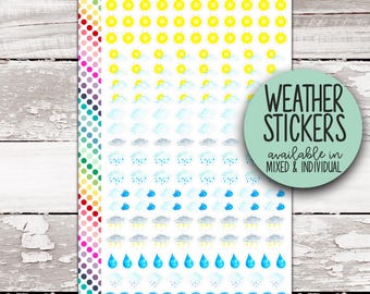 W-102 || WATERCOLOR WEATHER Planner Stickers