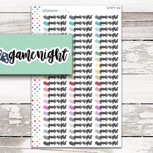 SCRIPT-169 || GAME NIGHT Planner Stickers