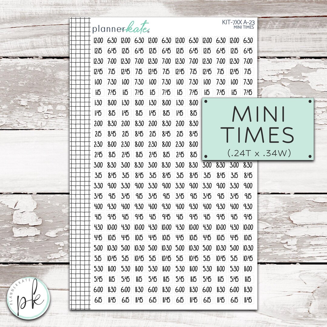 KIT-7XX A-23 || Mini Time Stickers - Etsy UK