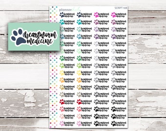 SCRIPT-108 || HEARTWORM MED Planner Stickers