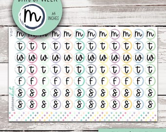 V-72-F || DAYS OF Week Circles - Ec Muted