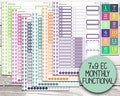 MNTH-115 || EC 7x9 Monthly Color Functional Stickers (Monthly or Weekly)