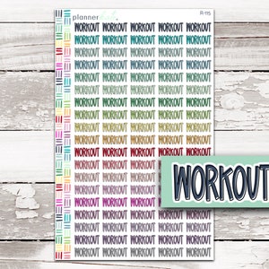 R-115 || WORKOUT Large Script Stickers