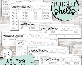 MNTH-050 BUDGET || Neutral Budget Shell - 7x9, A5 and 8.5x11 Planners