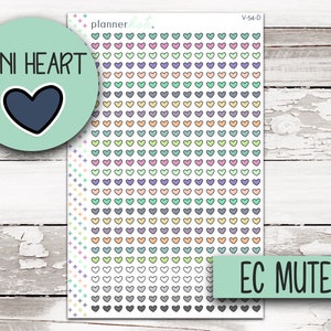 V-54 Mini Heart Doodle Stickers D) EC Muted