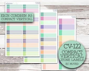 CV-122 || A5 Compact Vertical 2 Tone Labels (EC MUTED)