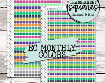 TRAN-6 || EC Bold Colors Transparent Squares - Standard & Mini