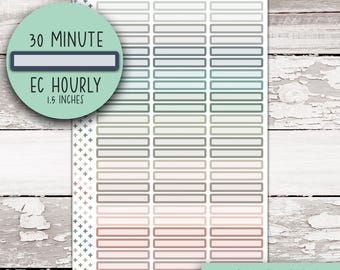 V-1 || 30 MINUTE LABELS for 7x9 Planner - Pk Earth