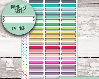 V-92-A || Doodle Banner Labels - PK Rainbow (1.5 Inch)