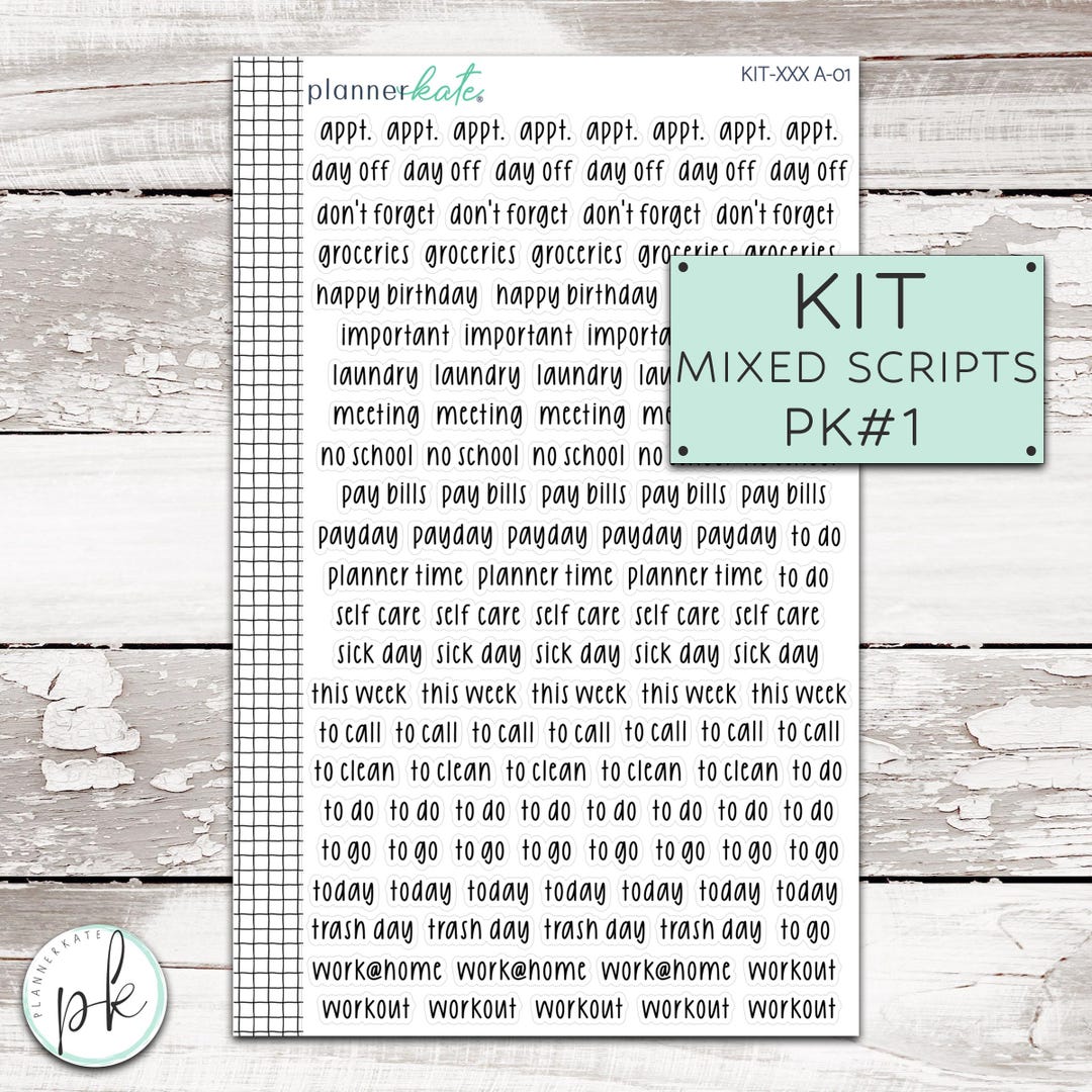 KIT-XXX A-01 || Kit Mixed Script PK#1 Lowercase - Etsy