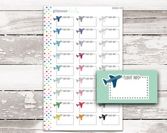 DASH-111 || "FLIGHT INFO" Dash Doodle Planner Stickers