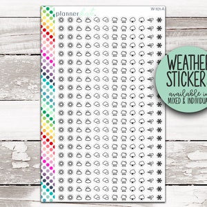 W-101 || MINI WEATHER DOT Planner Stickers (Mixed & Individual Options)