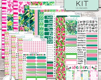 KIT-826 SEMANAL // "Paraíso Tropical" - Pegatinas para planificador semanal