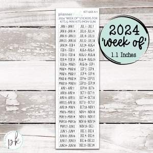 KIT-6XX A-1 || 2024 Kit "Week Of" Planner Stickers
