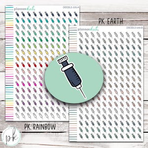 DOODLE-070 || SHOT / SYRINGE Doodle Planner Stickers