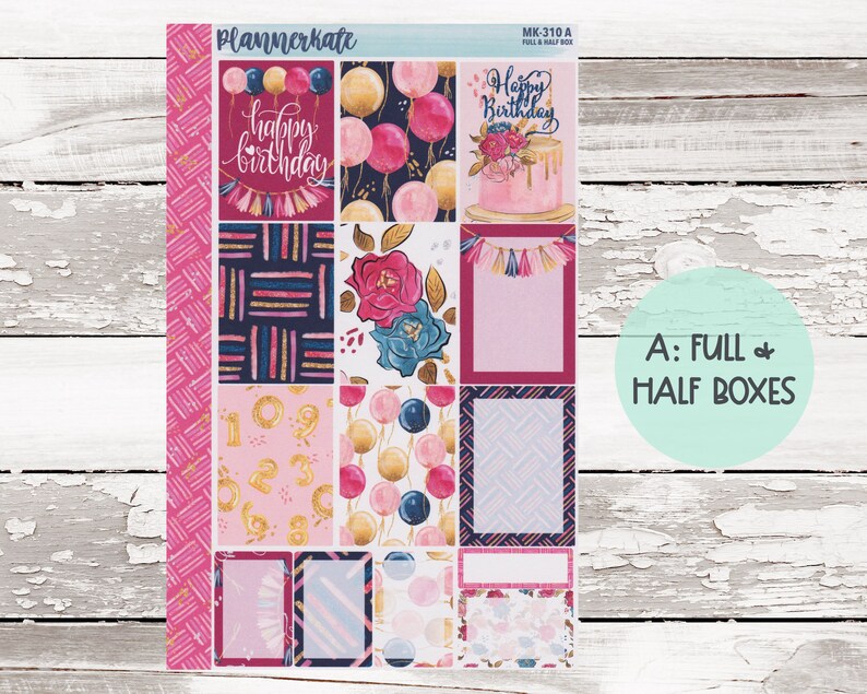 Birthday Girl Weekly Kit Planner Stickers 2021 Mini Kits MK-310 WEEKLY