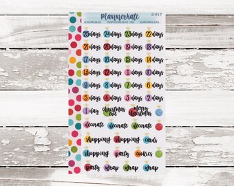 S-917 || Ornament Countdown Planner Stickers