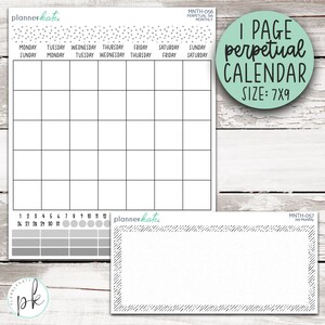 One Page Perpetual Calendars - 7x9 - Neutral || MNTH-056 MNTH-057 - Etsy