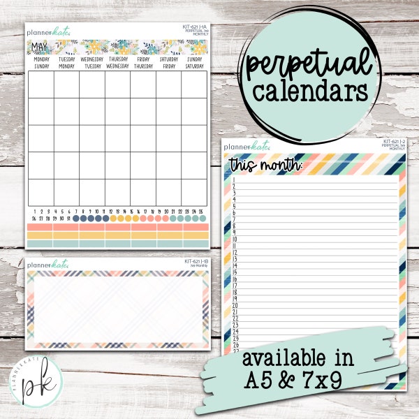 KIT-621 J || "One Of A Kind" Perpetual Calendars - A5 / 7x9