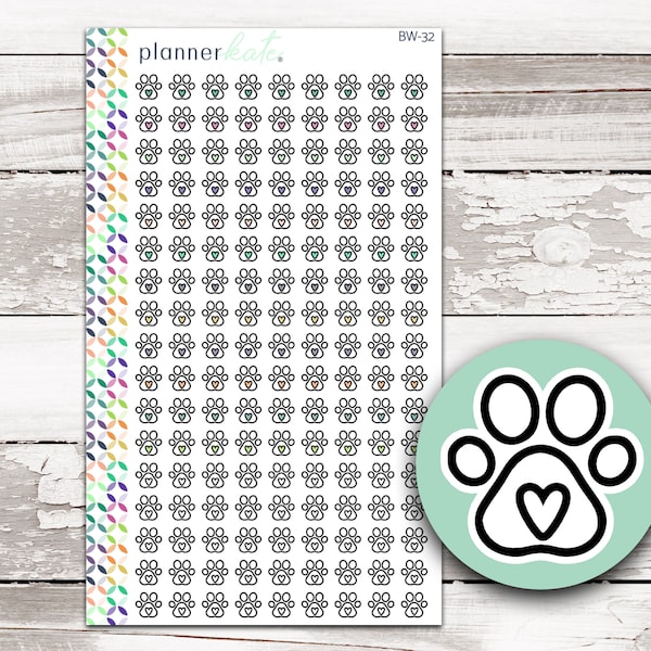 BW-32 || PAWPRINT / PET Icon Sticker