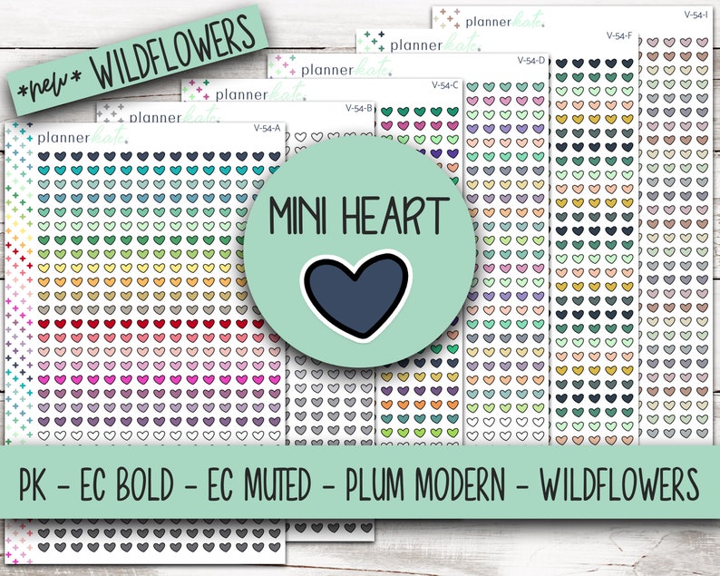 V-54 Mini Heart Doodle Stickers image 1