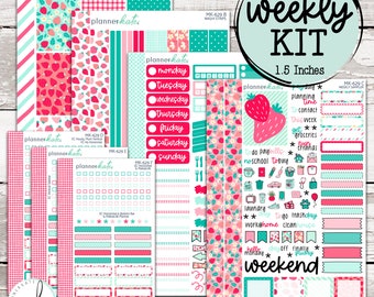 MK-629 WEEKLY || "Strawberry Patch" - Weekly Kit Planner Stickers