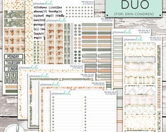 MK-814 EC A5 Daily Duo || "Sage & Honey" A5 Erin Condren Daily Duo