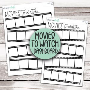 STK-112 || MOVIES to WATCH Dashboard Sticker