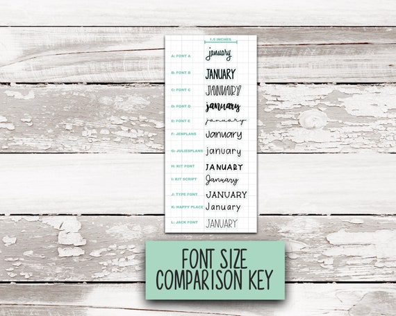 FONT-5 || MONTHS スクリプト (大) - 12 フォント オプション - Etsy 日本