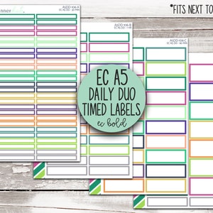 A5DD-106 || A5 Daily Duo Timed Labels - EC BOLD