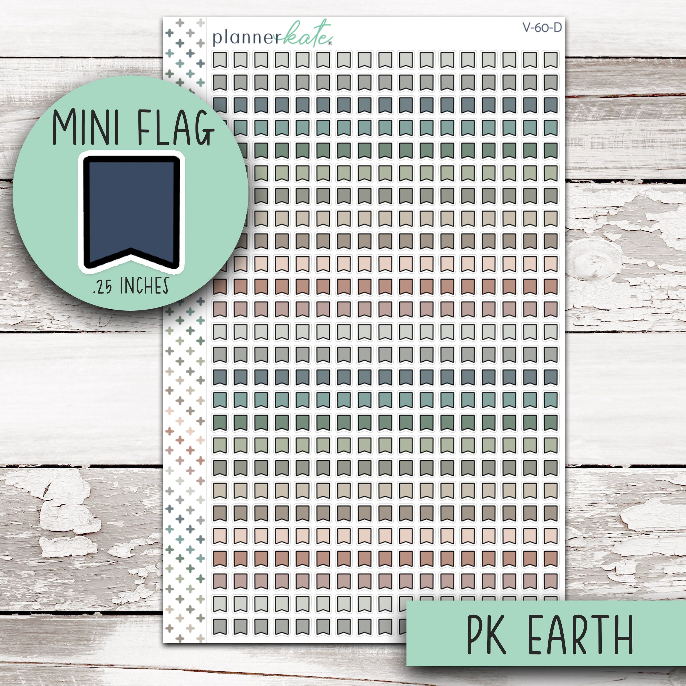Mini Flag Doodle Stickers - PK Earth || V-60