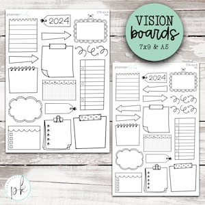 STK-101 || 2024 VISION BOARD Shell Planner Stickers | PlannerKate