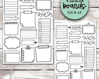 STK-101 || 2024 VISION BOARD Shell Planner Stickers