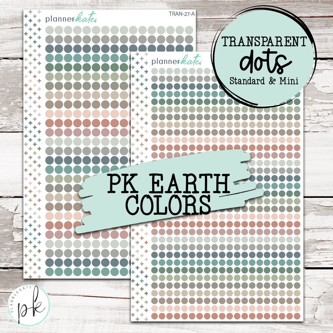 TRAN-27 PK Earth Colors Transparent Dots Standard & Mini - Etsy