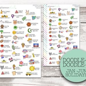 DOODLE-23-26 HOLIDAY Planner Stickers Standard Mini Size S-1569 S-1570 image 2