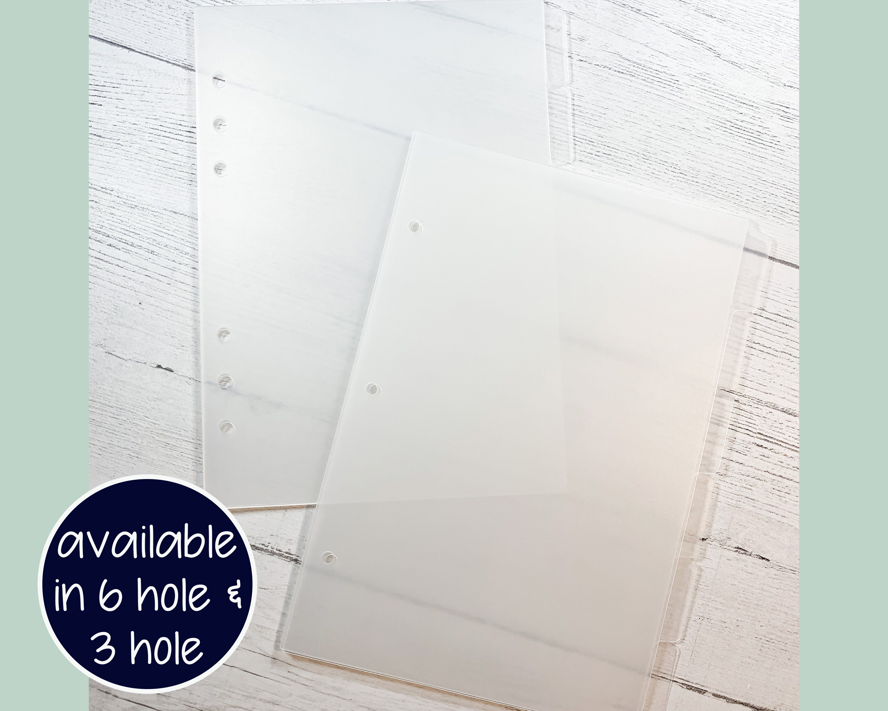 MINI BINDERS DIVIDERS 6 Tab / 3 Hole Etsy
