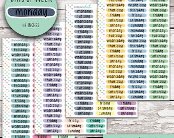 V-71-ECM || DAYS OF Week Journaling Labels - Ec Muted