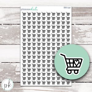 BW-41 // Pegatinas con el icono del carrito de compras