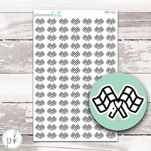 BW-123 || Racing Flags - BW Icon Stickers