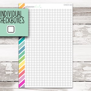 CHECK-100 || INDIVIDUAL CHECKBOXES Planner Stickers